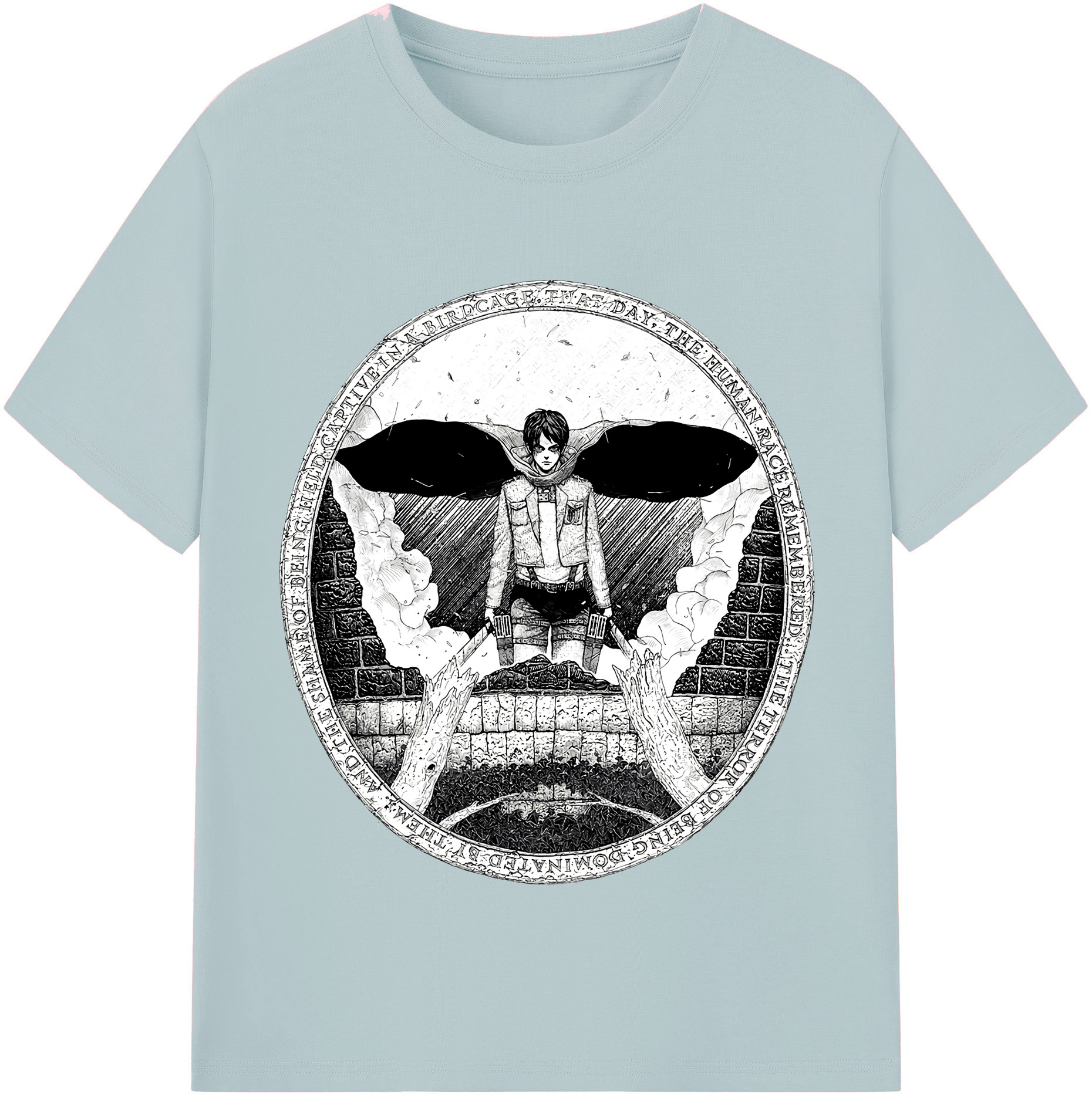 （画像用） 進撃の巨人 エレン･イェーガー Attack on Titan Eren Jäger 綿100％半袖Tシャツ（フロントプリント）